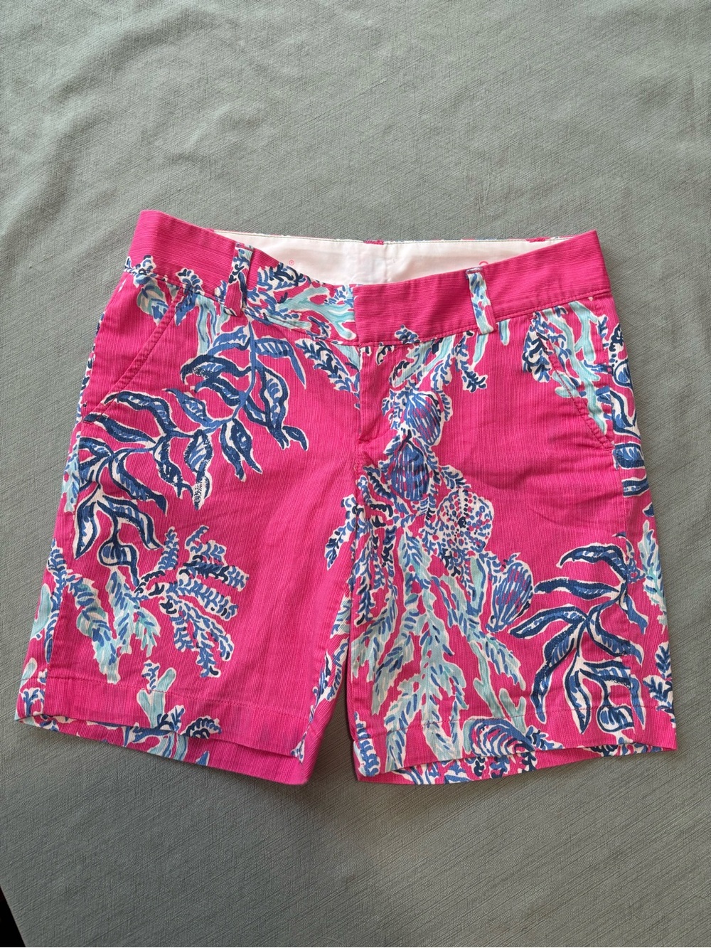 Lilly Pulitzer Chipper Hot Pink Tropical Print Bermuda Shorts